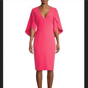 Milly Jana Flutter-Sleeve Sheath Dress in Guava Pink Size 12 NWT